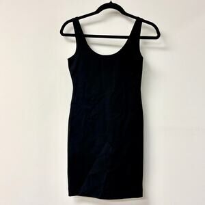 NWT SPRWMN Sleeveless Scoop Neck Boydcon Mini Tank Dress Black Women's Size S